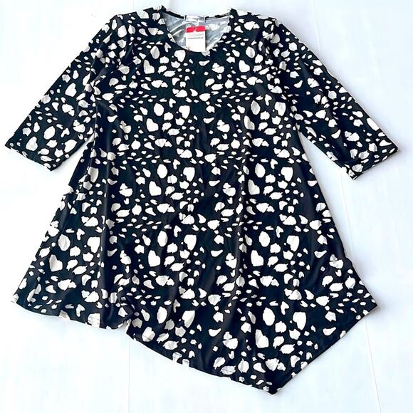 NEW (Magna Fashion) Womens Asymmetrical Irregular Dots Tunic Top SIZE 10/12 - Picture 2 of 8